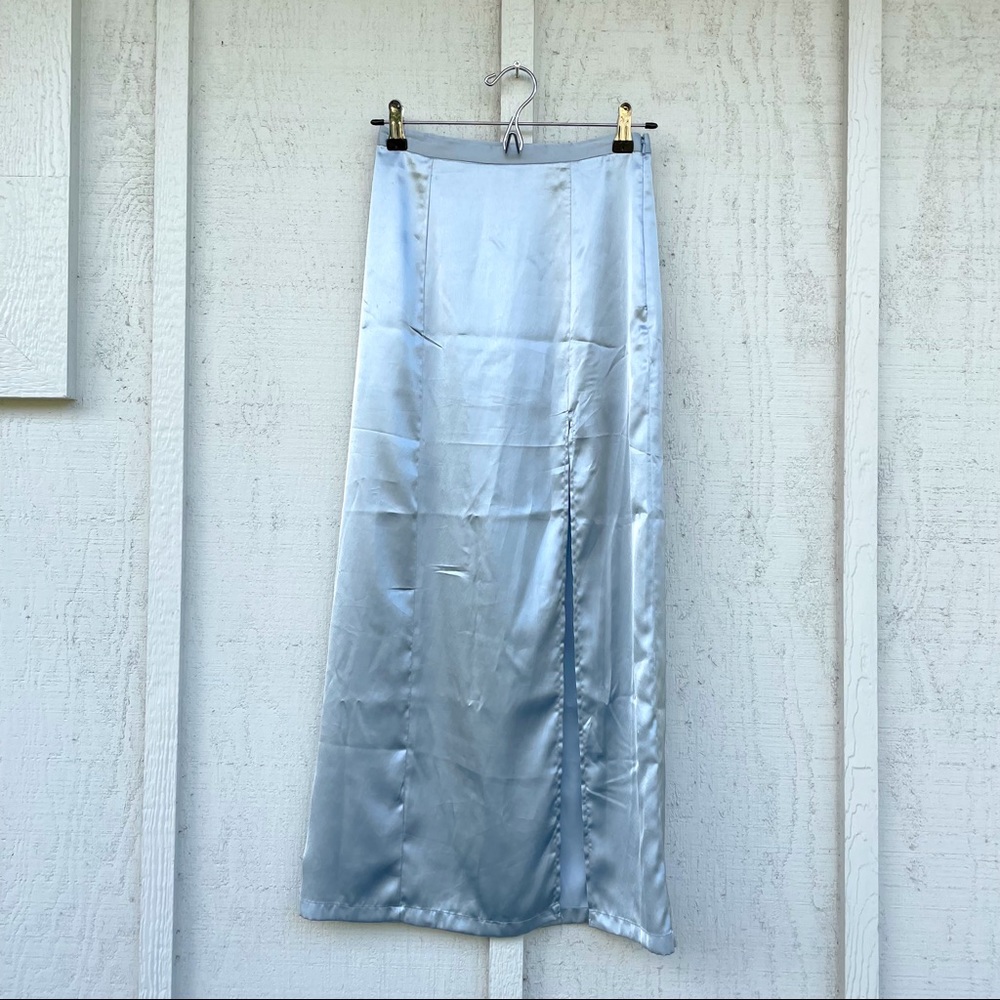 AE satin maxi skirt with side slit